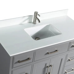 Vanity Art 60- Bath Vanity in Espresso with Engineered Marble Top in White with Basin and Mirror - VA1060