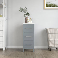 Vanity Art 12 Inch  Bath Vanity Side Cabinet with Engineered Marble Top - VA3112