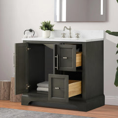 Vanity Art 36-Inch  Bathroom Vanity with Engineered Marble Top - VA5036