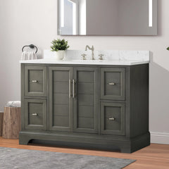 Vanity Art 48-Inch Bathroom Vanity with Engineered Marble Countertop & Backsplash - VA5048