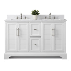 Vanity Art 54-Inch54 in. W x 22 in. D x 34.5 in. H Double Sink Freestanding Bathroom Vanity with Engineered Marble Top - VA5054
