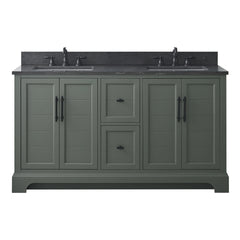 Vanity Art 60-Inch Double Sink Freestanding Bathroom Vanity with Engineered Marble Top - VA5060-D