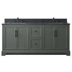 Vanity Art 72-Inch Double Sink Freestanding Bathroom Vanity with Engineered Marble Top - VA5072-D