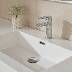 Vanity Art Annecy 60-Inch Bathroom Vanity in White with Single Basin Top in White Resin - VA6060WF