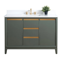 Vanity Art 48-Inch  Single Sink Bathroom Vanity with Engineered Marble Top - VA8048