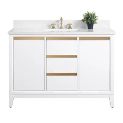 Vanity Art 48-Inch  Single Sink Bathroom Vanity with Engineered Marble Top - VA8048