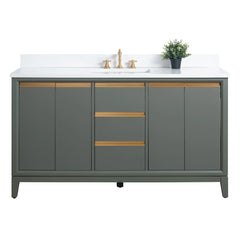 Vanity Art 60-Inch  Single Sink Bathroom Vanity with Engineered Marble Top - VA8060