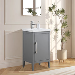 Vanity Art 20- Inch Single Sink Bathroom Vanity Cabinet with Ceramic Top - VA9020