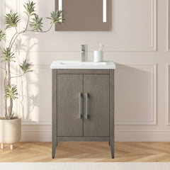 Vanity Art 24-Inch Single Sink Bathroom Vanity Cabinet with Ceramic Top - VA9024