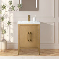 Vanity Art 24-Inch Single Sink Bathroom Vanity Cabinet with Ceramic Top - VA9024