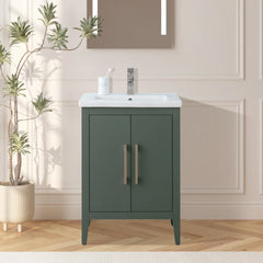 Vanity Art 24-Inch Single Sink Bathroom Vanity Cabinet with Ceramic Top - VA9024