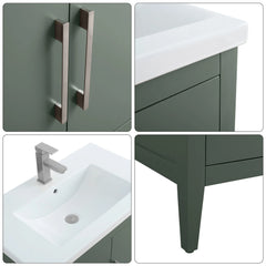 Vanity Art 24-Inch Single Sink Bathroom Vanity Cabinet with Ceramic Top - VA9024