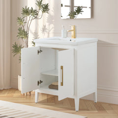 Vanity Art 30 Inch  Single Sink Bathroom Vanity Cabinet with Ceramic Top - VA9030