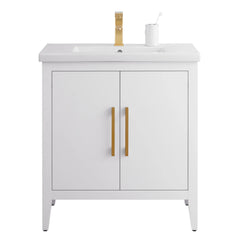 Vanity Art 30 Inch  Single Sink Bathroom Vanity Cabinet with Ceramic Top - VA9030