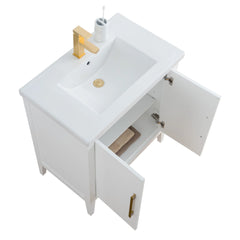 Vanity Art 30 Inch  Single Sink Bathroom Vanity Cabinet with Ceramic Top - VA9030