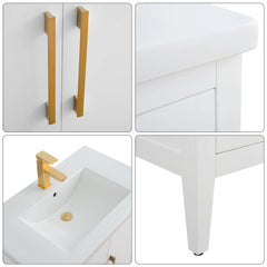 Vanity Art 30 Inch  Single Sink Bathroom Vanity Cabinet with Ceramic Top - VA9030