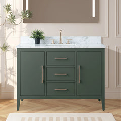 Vanity Art 48'' Single Sink Bathroom Vanity Cabinet with Engineered Marble Top - VA9048