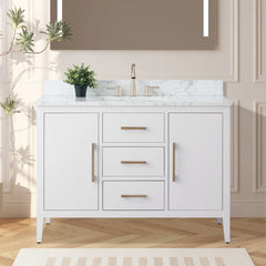 Vanity Art 48'' Single Sink Bathroom Vanity Cabinet with Engineered Marble Top - VA9048