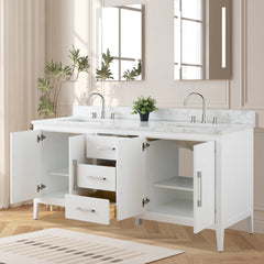 Vanity Art 48'' Single Sink Bathroom Vanity Cabinet with Engineered Marble Top - VA9048