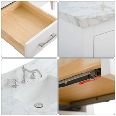 Vanity Art 48'' Single Sink Bathroom Vanity Cabinet with Engineered Marble Top - VA9048