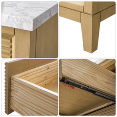 Vanity Art 54" Double Sink Freestanding Bathroom Vanity Cabinet with Marble Top - CVK54D