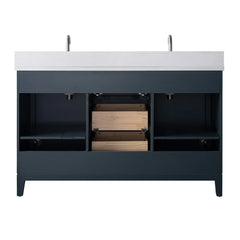 Vanity Art 54" Double Sink Freestanding Bathroom Vanity Cabinet with Marble Top - CVK54D