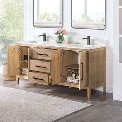 Altair Laurel Bathroom Cabinet Vanity Base in Weathered Fir without Top and Sink, No Mirror