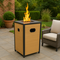 Deko Living 18" Tapered Square Outdoor Propane Fire Pit Table - COB10011