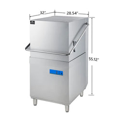 Forno Commerciale Hood Dishwasher – Commercial SS304 Stainless Steel – High-Temperature Sanitizing - FCMDW0031