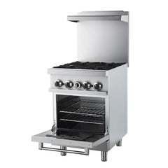 Forno Commerciale 24-Inch Commercial Gas Range – 4 Burners – 3.59 cu. ft. Oven – Stainless Steel - FCMGR0093-24