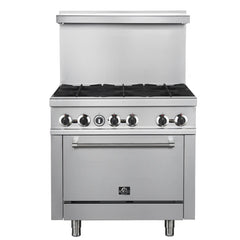 Forno Commerciale 36-Inch Commercial Gas Range – 6 Burners – 4.65 cu. ft. Oven – Stainless Steel - FCMGR0093-36