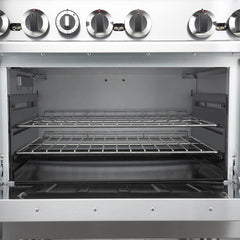 Forno Commerciale 36-Inch Commercial Gas Range – 6 Burners – 4.65 cu. ft. Oven – Stainless Steel - FCMGR0093-36