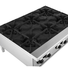 Forno Commerciale 36 Inch Gas Hotplate | 156,000 BTU | 6 Open Burners | Stainless Steel 430 - FCMHP0079-36