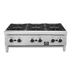 Forno Commerciale 36 Inch Gas Hotplate | 156,000 BTU | 6 Open Burners | Stainless Steel 430 - FCMHP0079-36