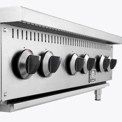 Forno Commerciale 36 Inch Gas Hotplate | 156,000 BTU | 6 Open Burners | Stainless Steel 430 - FCMHP0079-36