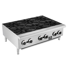 Forno Commerciale 36 Inch Gas Hotplate | 156,000 BTU | 6 Open Burners | Stainless Steel 430 - FCMHP0079-36