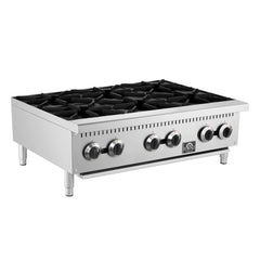 Forno Commerciale 36 Inch Gas Hotplate | 156,000 BTU | 6 Open Burners | Stainless Steel 430 - FCMHP0079-36