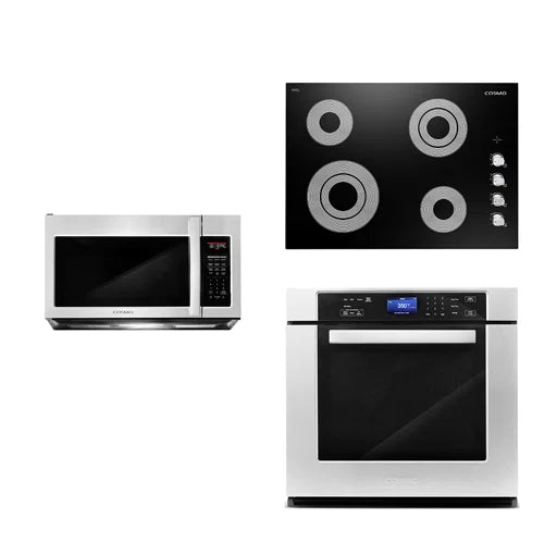 Cosmo 3-Piece 30″ Electric Cooktop 30″ Over The Range Microwave 30″ Electric Wall Oven - COS-3PKG-087