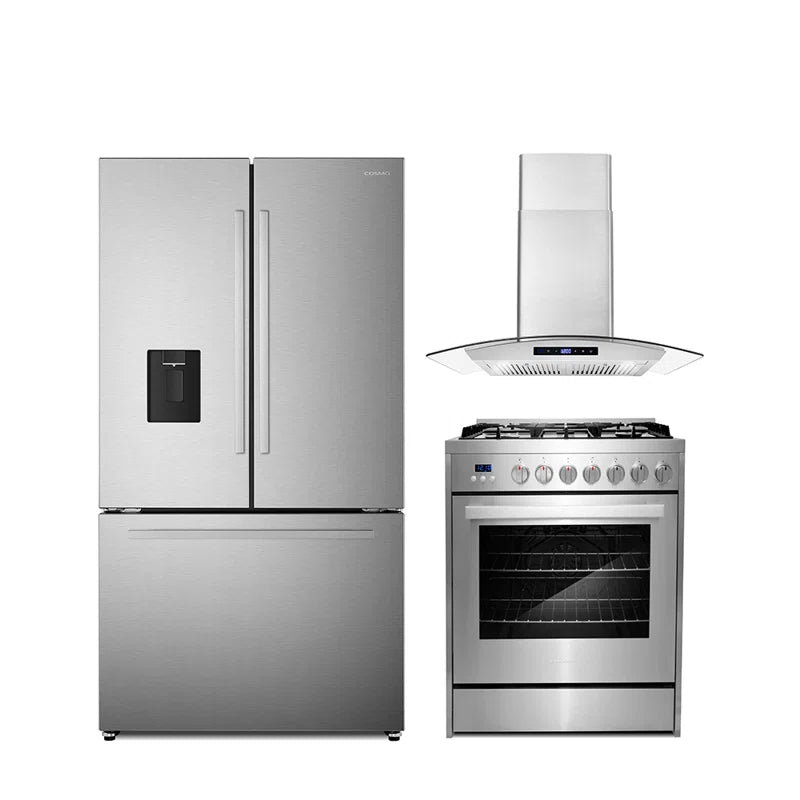 Cosmo 3-Piece, 36″ Gas Range 24″ Dishwasher & French Door Refrigerator - COS-3PKG-346