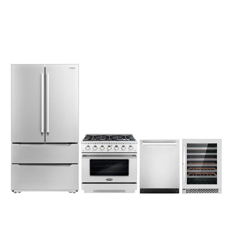 Cosmo 4 Piece, 36″ Gas Range 24″ Dishwasher & Refrigerator & Refrigerator - COS-4PKG-164
