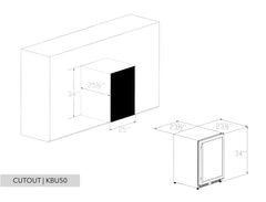 KingsBottle  24" Under Counter Wine Fridge  Built In 46 Bottle - KBU50WX