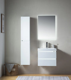 Vanity Art 30-Inch LED Lighted Wall-Hung Single Sink Bathroom Vanity with White Resin Top - CVF30WL