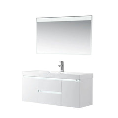 Vanity Art 48-Inch LED Lighted Wall-Hung Single-Sink Vanity with Resin Top - CVF48WL
