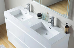 Vanity Art 60-Inch Double Sink Bathroom Vanity with White Resin Top - CVF60DWF