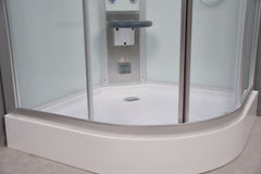 Platinum Corner Steam Shower with Sliding Glass Door, White Tempered Glass - DZ901A