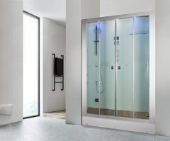 Platinum DZ972 Alcove Steam Shower, 59 in. x 35 in., white interior, sliding doors
