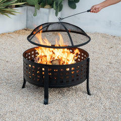 Deko Living 27" Round Wood Burning Firepit - COB10514