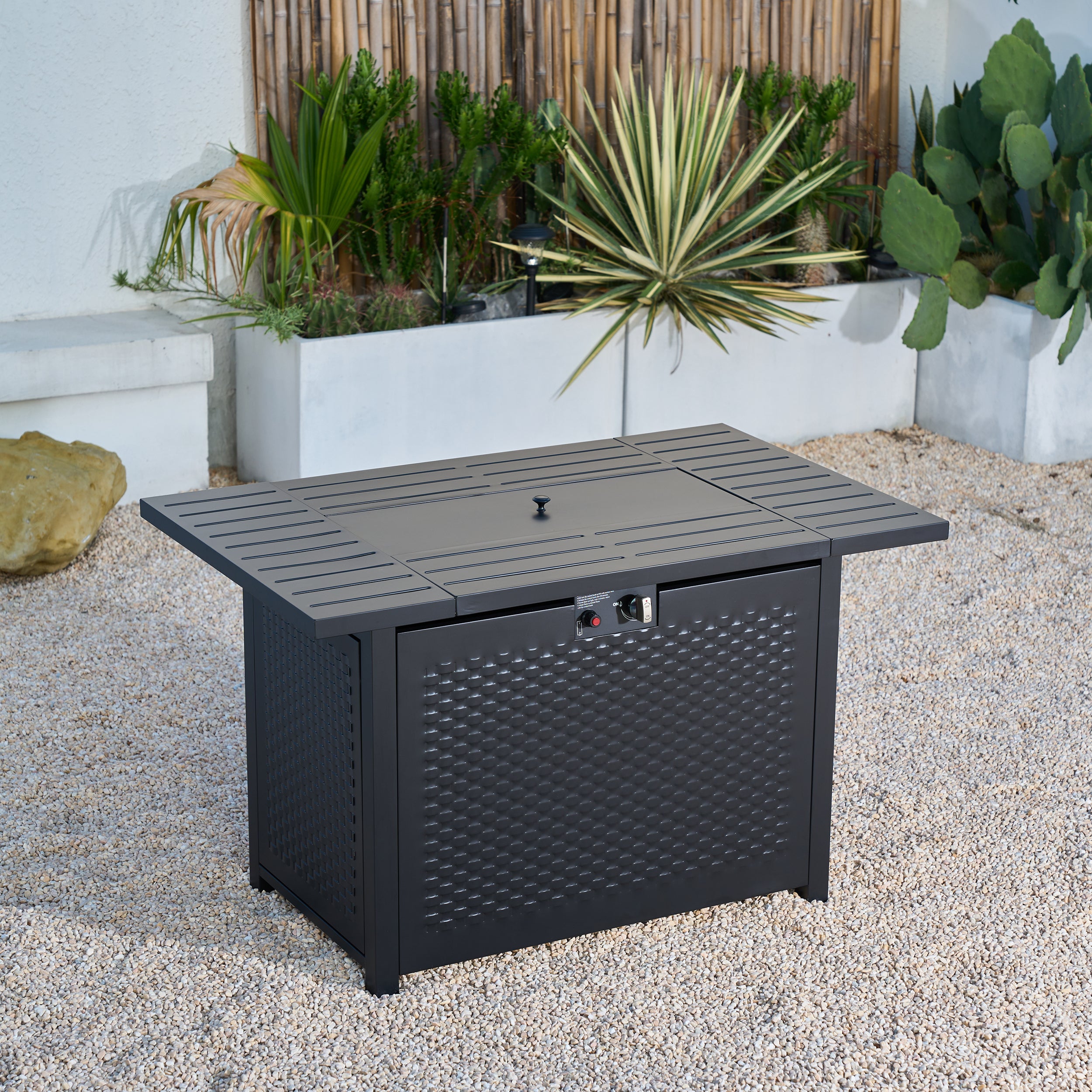 Deko Living 43" Outdoor Rectangular Propane Fire Pit Table - COB10010