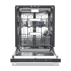 Forno Stella 24" Built-in Dishwasher, Tall Tub, Top Touch Control, Fingerprint-Resistant Stainless Steel Dishwasher, Quiet 44 dBA, Soil-Sensing Capable, NSF & ENERGY STAR - Front Opened - The Home Selection