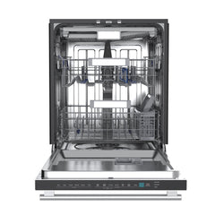 Forno Stella 24" Built-in Dishwasher, Tall Tub, Top Touch Control, Fingerprint-Resistant Dishwasher, Quiet 44 dBA, Soil-Sensing Capable, NSF & ENERGY STAR - White - Front Opened - The Home Selection